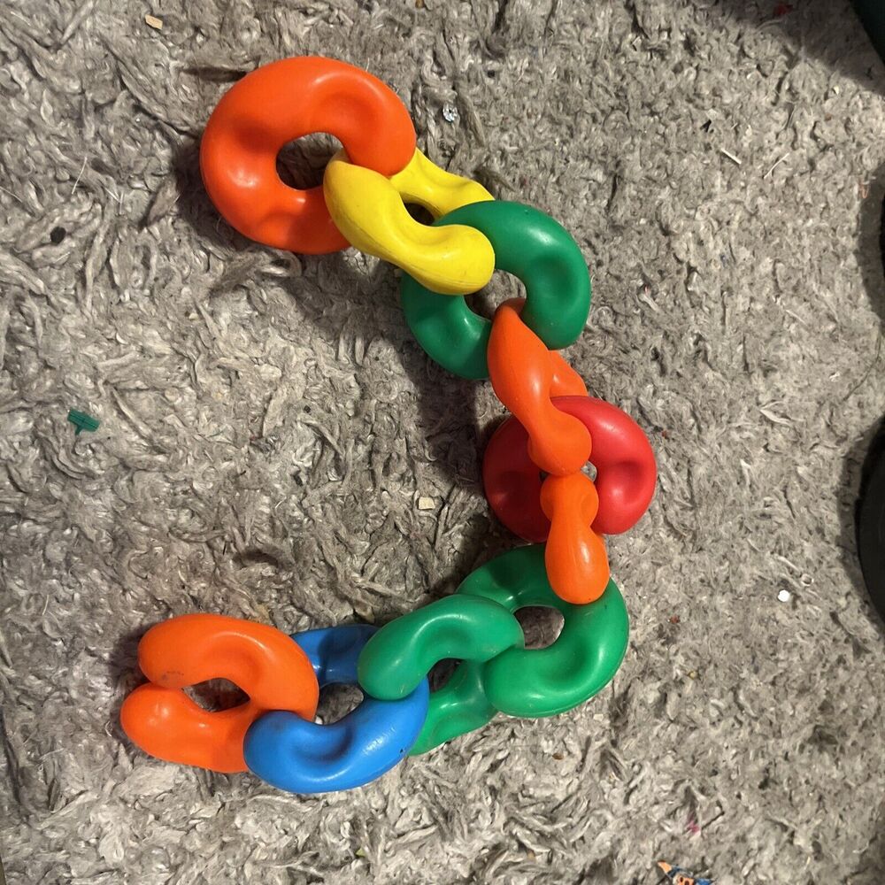 Playskool Baby Plastic Kiddie Links Toy Chain 10 pieces Vintage 1979 Chain